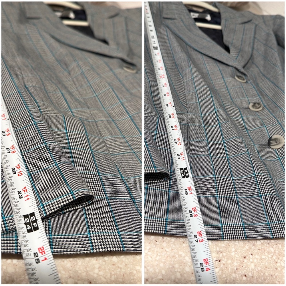 Pendleton Women's Gray Plaid Two Button Blazer 16… - image 12